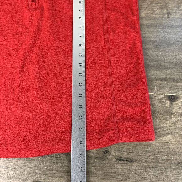 Lands' End Womens Fleece Jacket Sweater Size Medium 1/2 Zip Up Red Mock Neck - Picture 9 of 10